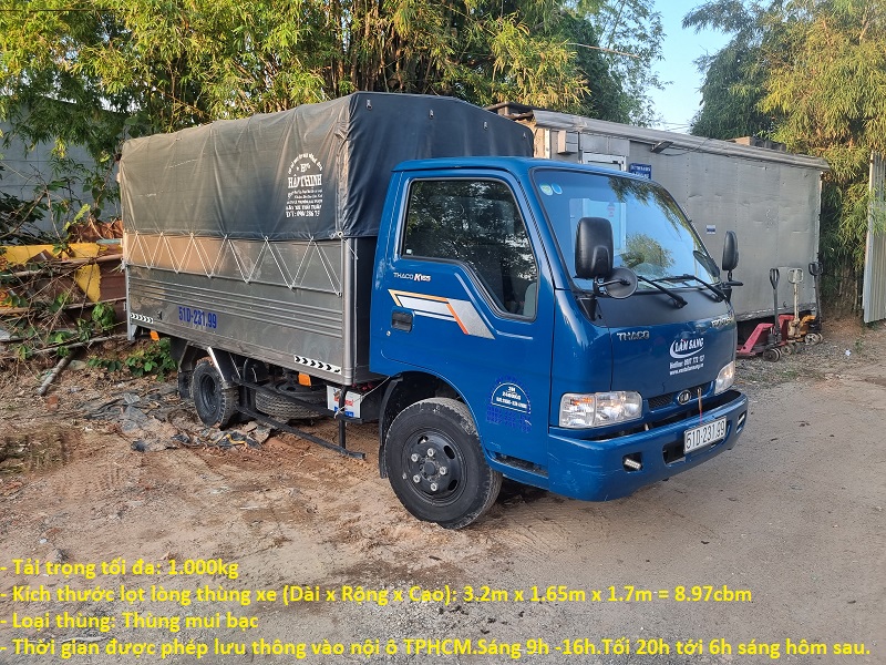 Kích Thước Xe tải chở hàng 1 tấn 