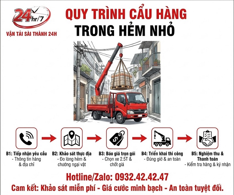 Quy trình Dịch vụ xe cẩu Quận Bình Thạnh